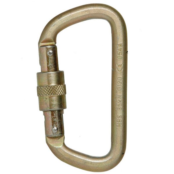 Carabiner D screw-lock steel