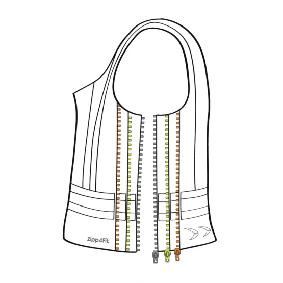 Pfanner Zipp4Fit HiVis Vest - Orange/Yellow - Image 2