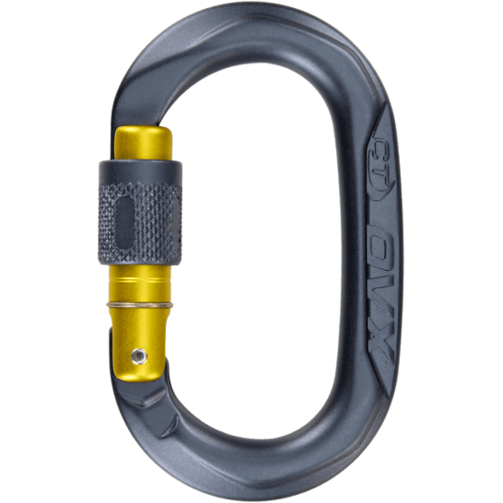 CT OVX Small Oval Screw Gate Carabiner - Grey/Yellow