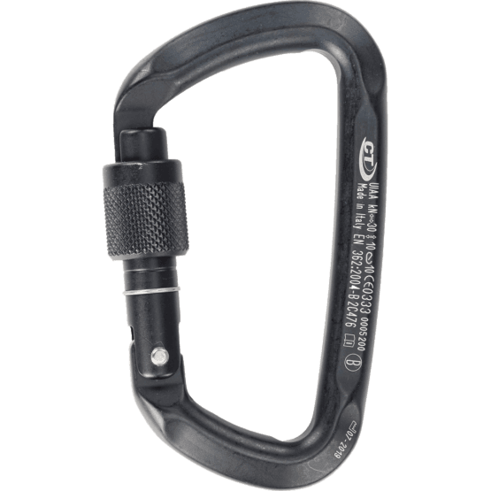 CT D-Shape Screw Gate Carabiner - Black