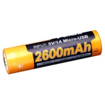 Alternative view of Fenix USB Rechargable 18650 Battery - 2600 mAh