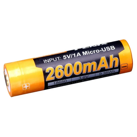Fenix USB Rechargable 18650 Battery - 2600 mAh - Image 2