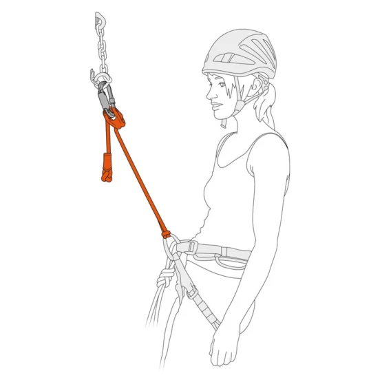 Petzl Connect Adjust Lanyard - Orange - Image 4