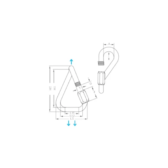 Triangular Screw Link Rope Rescue Maillon Rapide Delta Twist Screw-link - 9mm - Aspiring