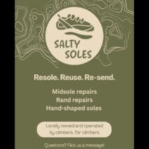 Rock Climbing Shoe Resole (Salty Soles)