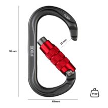 Fixe Oliba Twist Lock Carabiner - Grey/Red - Image 3